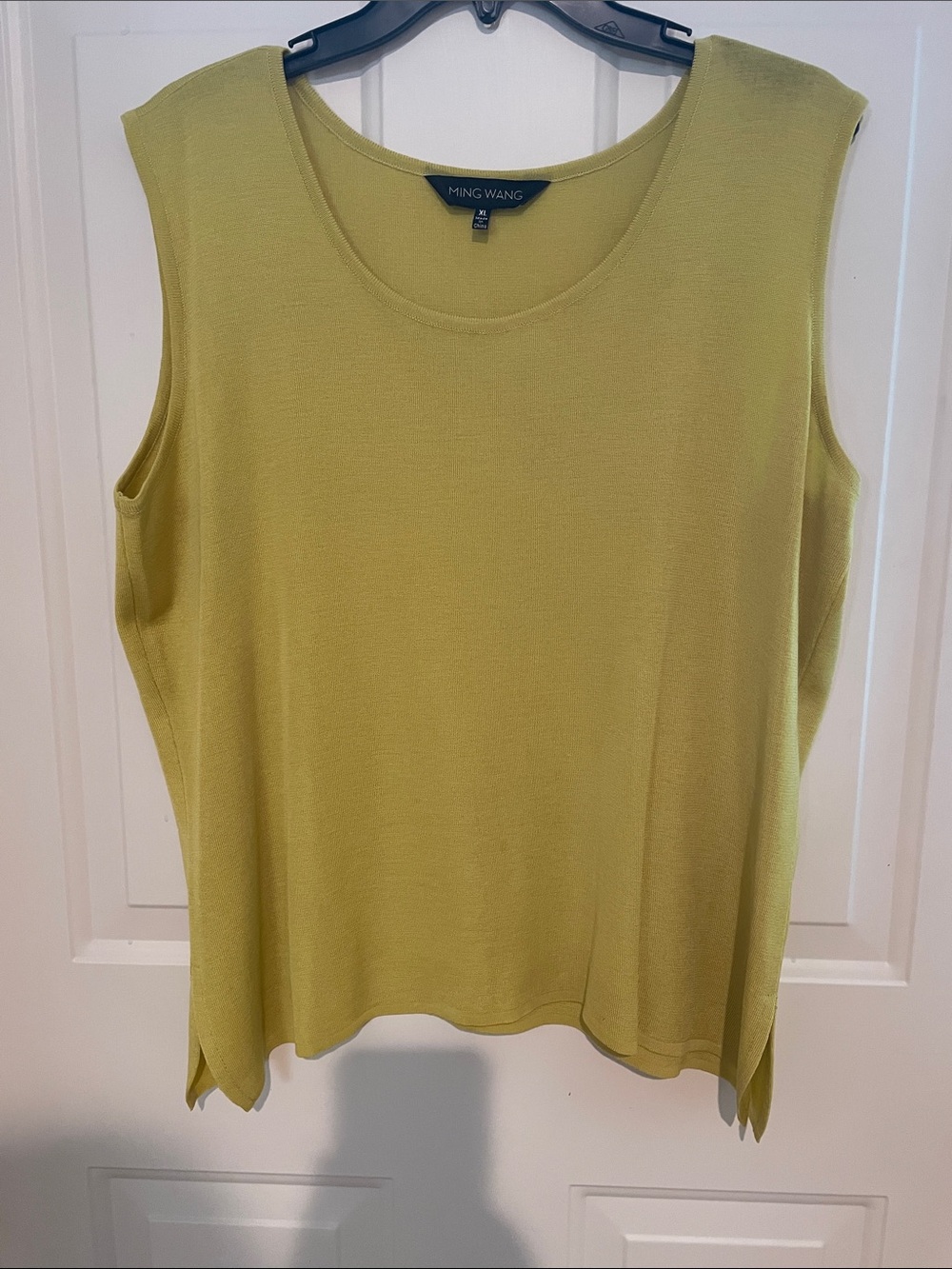 Ming Wang Sleeveless Scoop Neck Tank in Dark Yellow